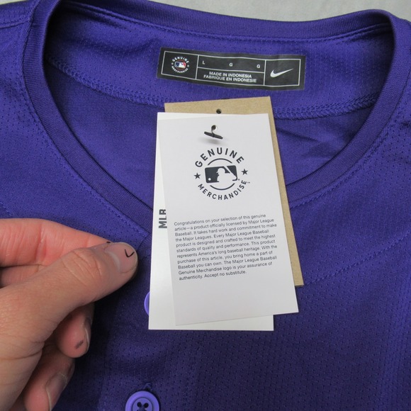 Colorado Rockies Jersey Mens Large Nike MLB Purple Bryant 23 Baseball $175 NEW - Picture 4 of 13